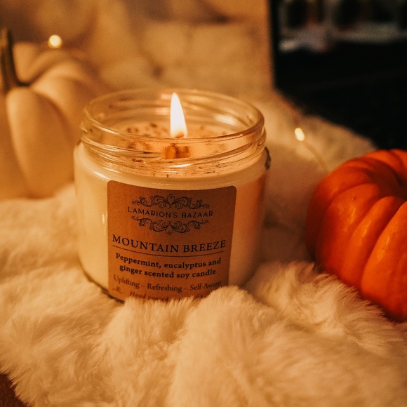 MOUNTAIN BREEZE - Peppermint Eucalyptus and Ginger - 100% Soy Candle - Picture 3 of 6